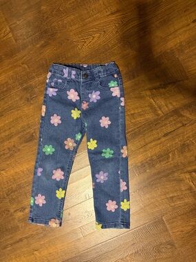 Garanimals Navy Denim Jeans with Multicolor Flower Print